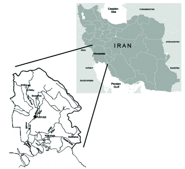 Map of Iran, Showing the Location of Khuzestan Province