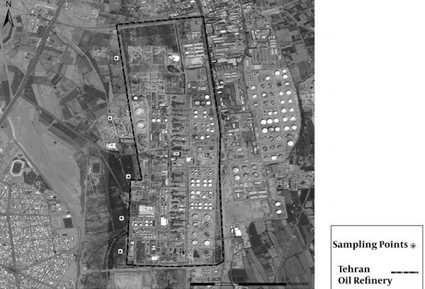 Zigzag Soil Sampling Locations From Five Points of the of Tehran Refinery West Side Areas