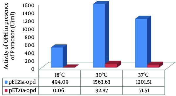 Compressing the activity at three temperatures, the highest activity was observed at 30°C and the lowest at 18°C.