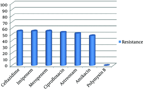 Antibiotic Resistance Percentage of P. aeruginosa Isolated From Patients Admitted to Studied Hospital