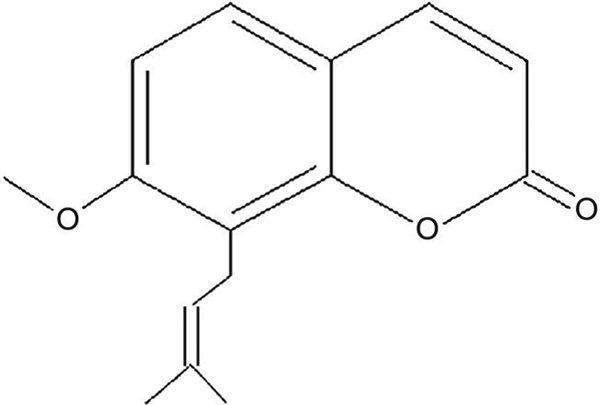 Chemical Formula of 7-Methoxy-8-Isopentenoxycoumarin