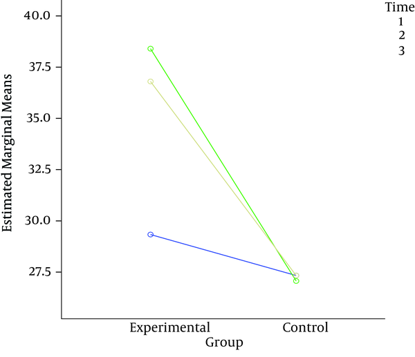 The Interaction Effect of Time and Group on Anxiety
