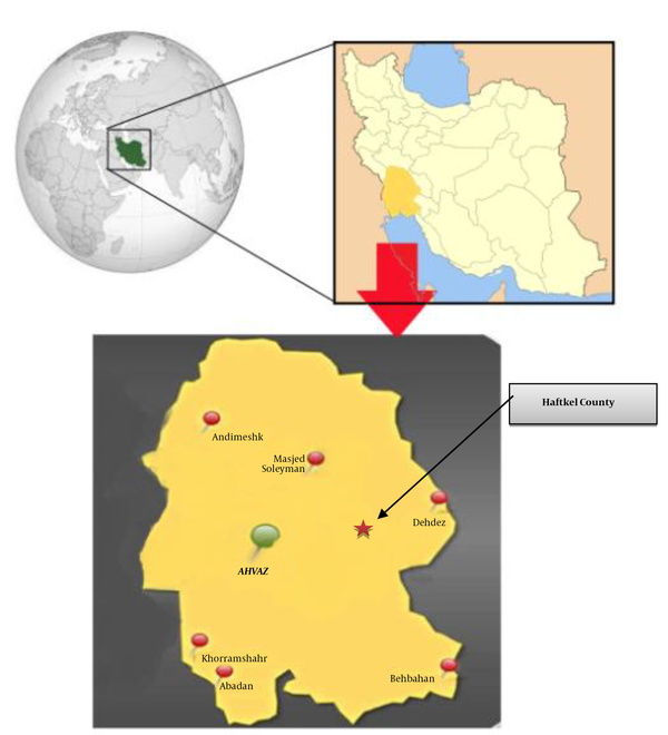 Location of Haftkel County in Iran (http://en.wikipedia.org/wiki/Haftkel)