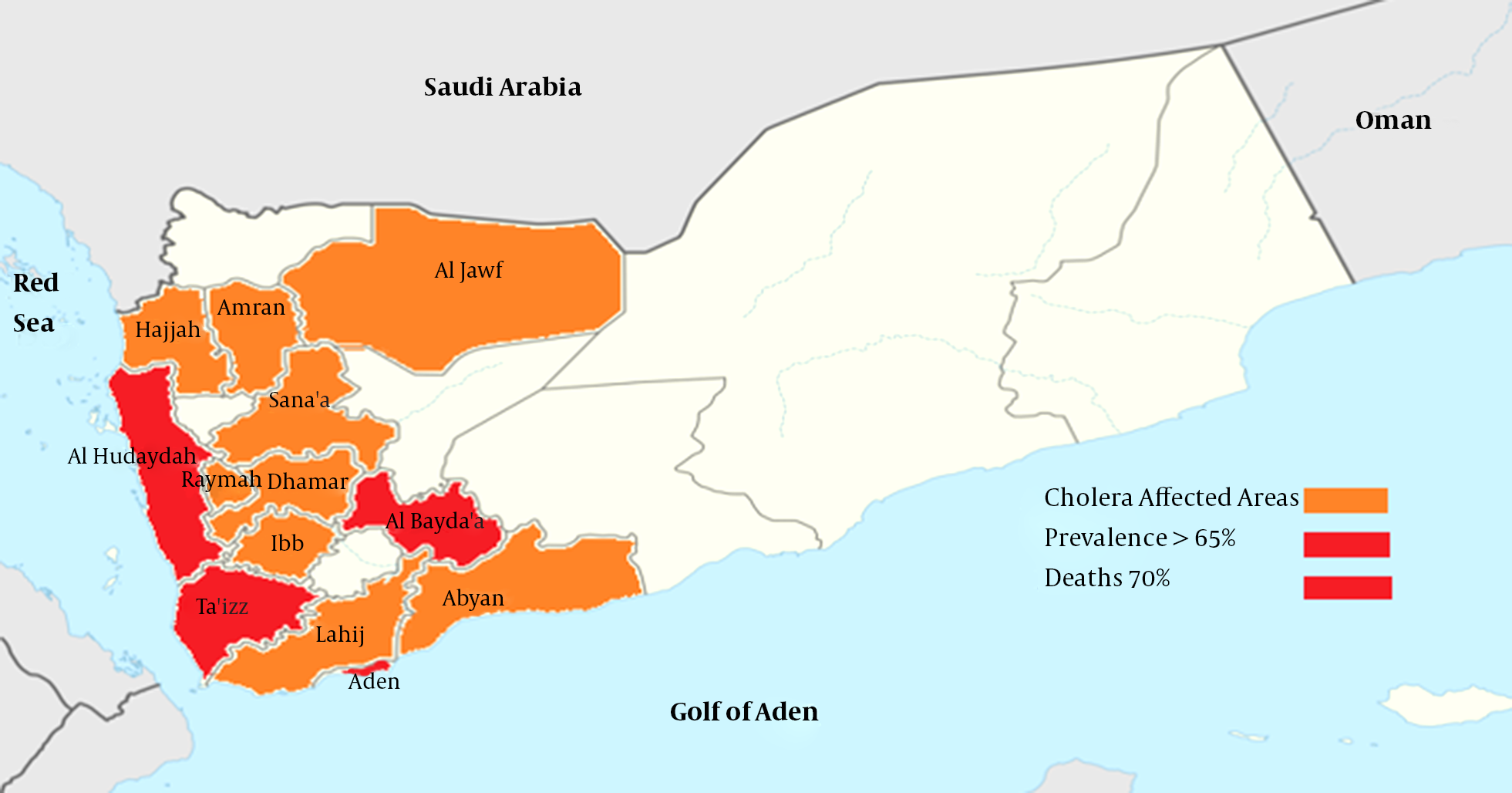 Schematic View of Yemen Cholera Outbreak