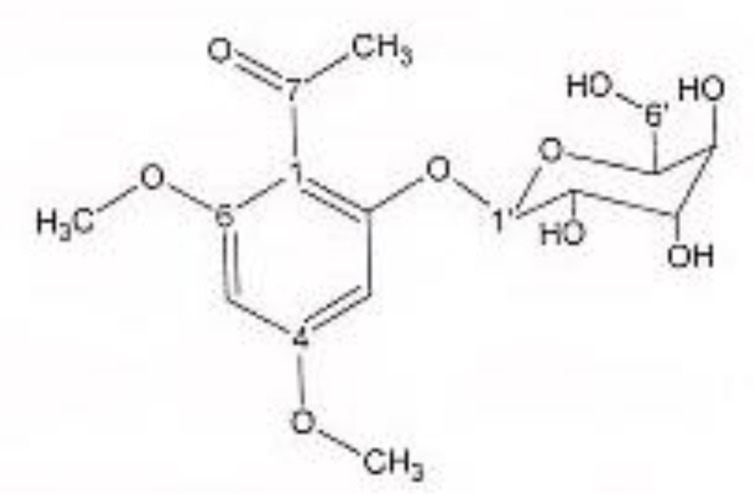 4, 6-di methoxy acetophenone-2-O-β-D-glucopyranoside.