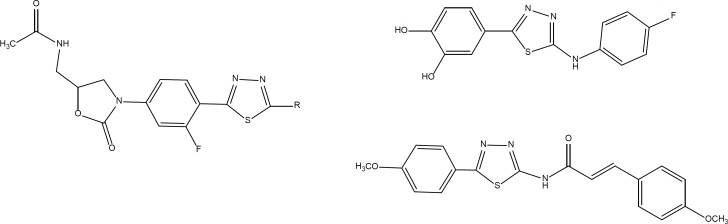 Structures of some 1,3,4-thiadiazole-based compounds with anticancer activity