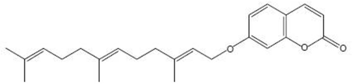 Chemical structure of umbelliprenin