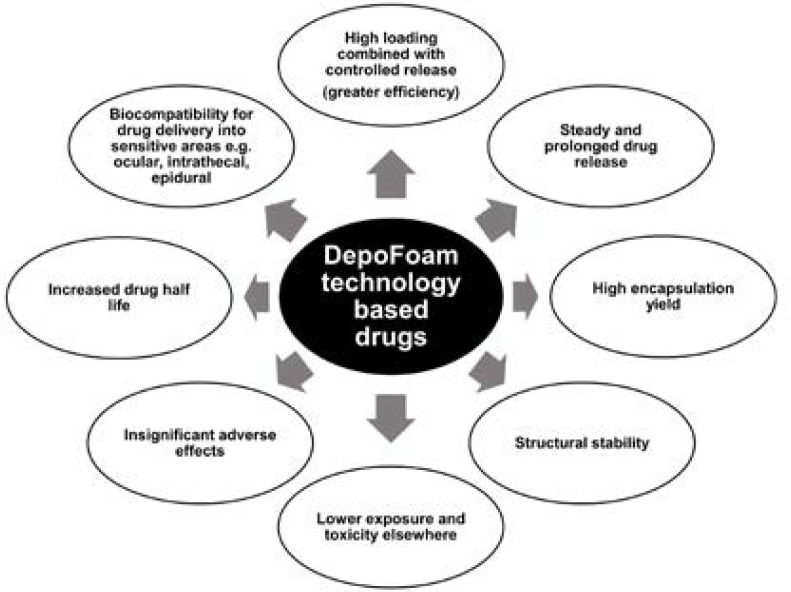 Advantages of multivesicular particles (DepoFoam) based drugs