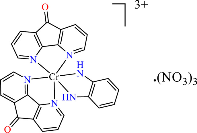 Structure of [Cr(opd)(dafone)2](NO3)3(2).