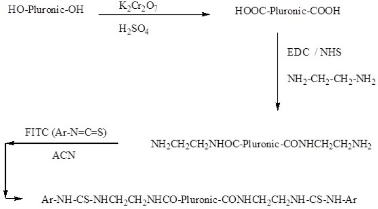 Synthesis of FITC-labeled Pluronic P85 (P85-FITC).