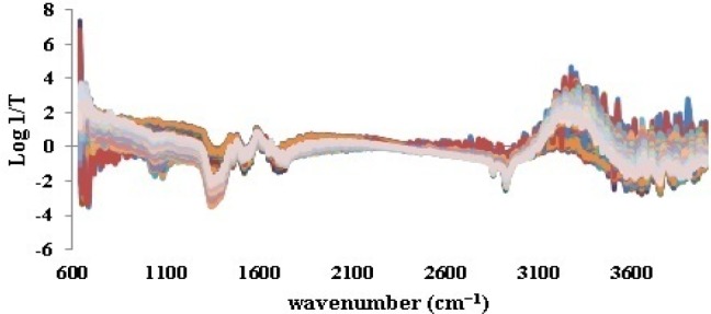 SNV processing of ATR-IR spectra of iron samples