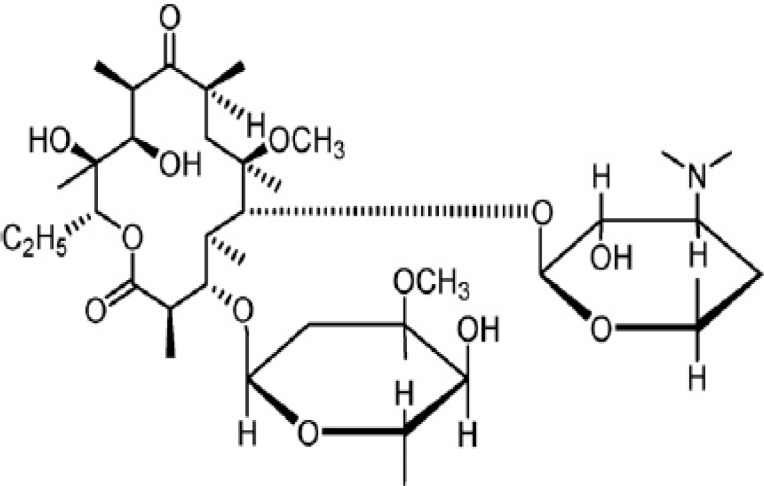 Molecular structure of clarithromycin (2).