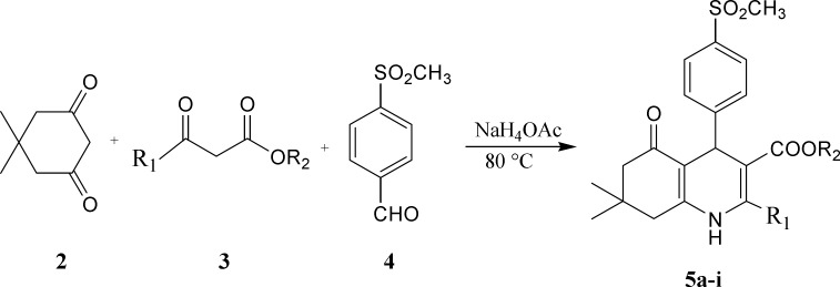 Synthesis of 1, 4-dihydropyridine derivatives (5a-i).