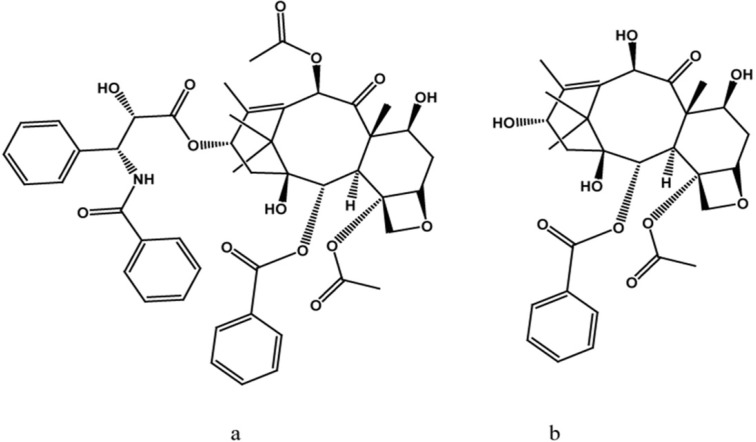 (a) The structure of paclitaxel (Taxol®) and its precursor, (b) 10-deacetylbaccatin III (10-DAB III
