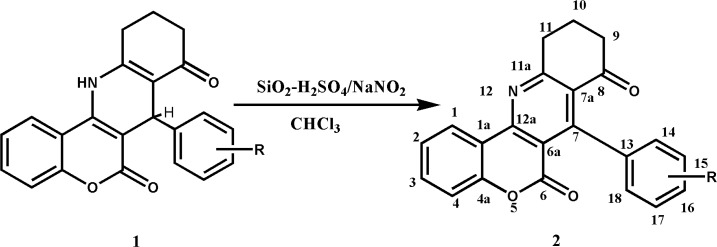 synthetic route for oxidative aromatization of chromeno[4, 3-b]quinoline
