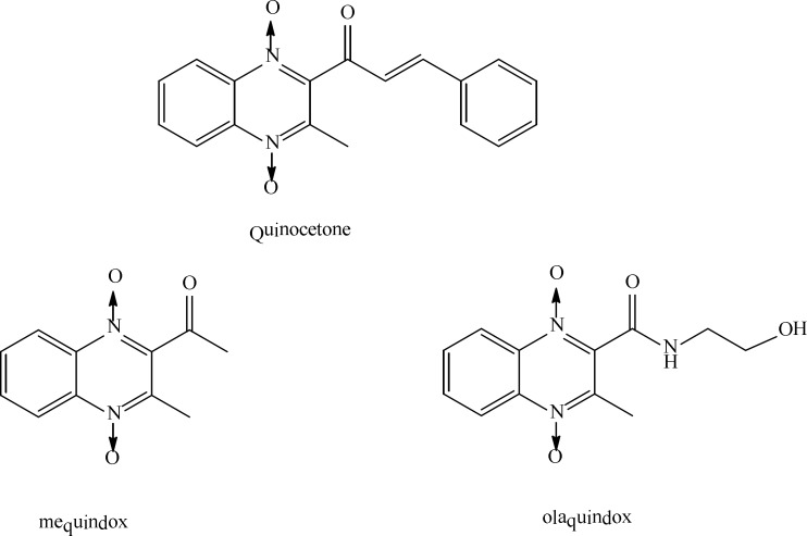 Structures of the quinoxaline-1,4-dioxides derivatives.