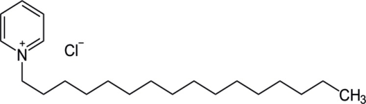 The chemical structure of cetylpyridinium chloride (CPC
