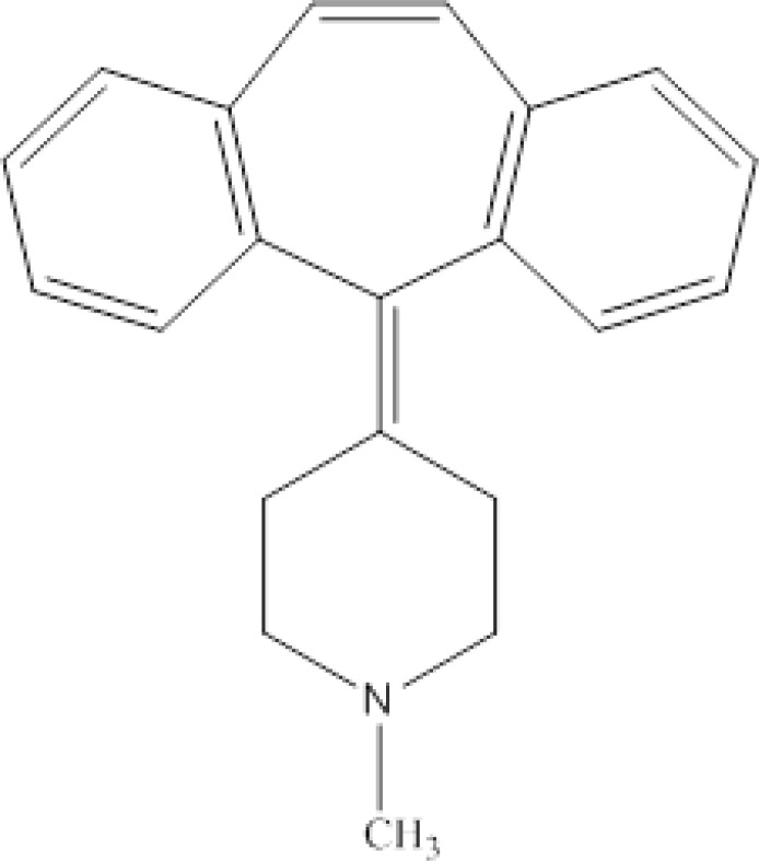 Chemical structure of cyproheptadine
