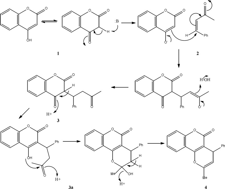 Proposed mechanism for the formation of compounds 3 and 4