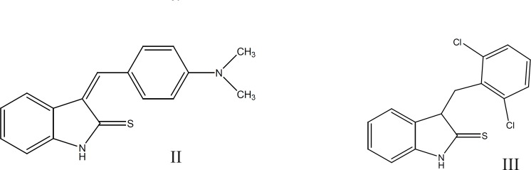 Chemical structure of (II) and (III) which are moderately active Src PTK inhibitor
