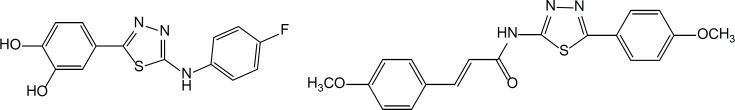 Structures of two 1,3,4-thiadiazole based compounds with potential anticancer activity.