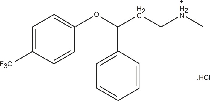 Chemical structure of fluoxetine HCl