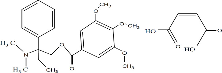 Chemical structure of trimebutine maleate (TM).