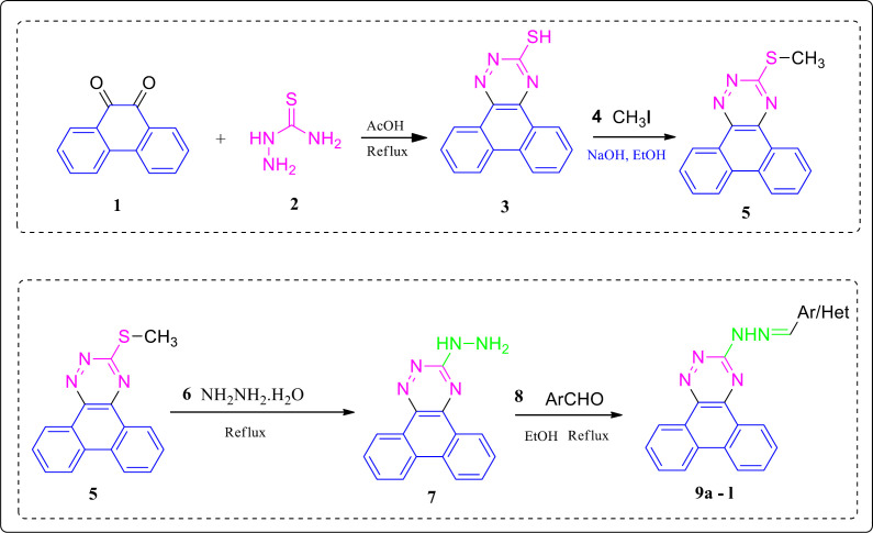 Synthesis procedure of phenanthrotriazine derivatives