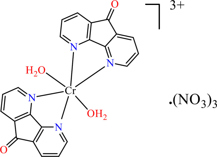 Structure of [Cr(dafone)2(H2O)2](NO3)3(1).