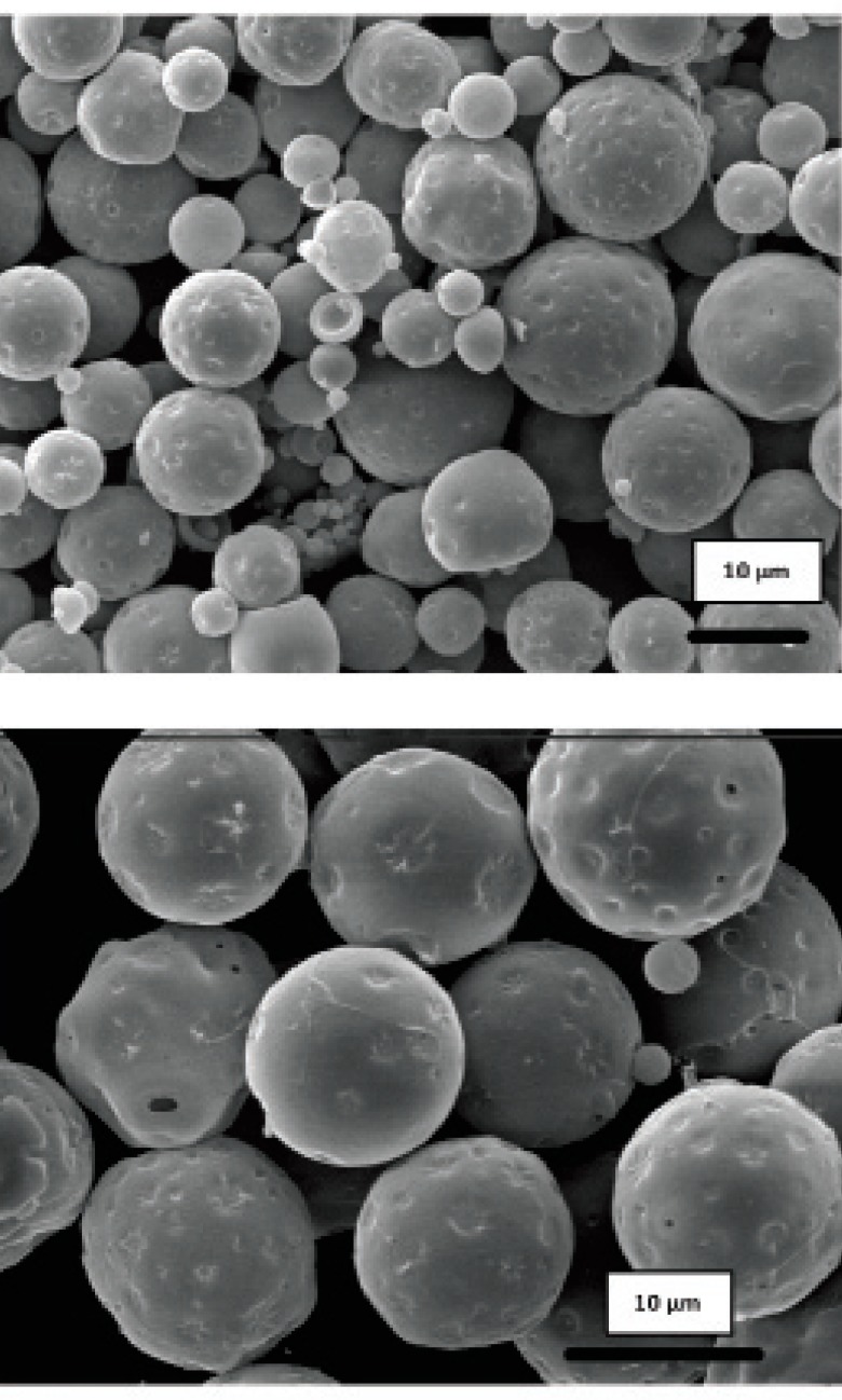 Scanning electron micrographs of G microspheres after incubation at 37°C in SIF-a for 12 h.