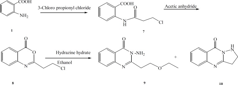 General reaction scheme for the synthesis of the target compounds 9 and 10