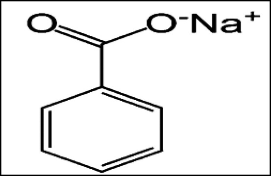 Chemical structure of sodium benzoate (1).