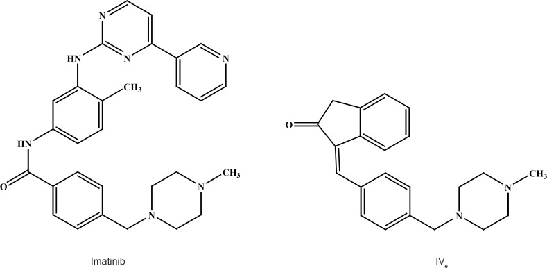 chemical structures of Imatinib and compound IVe
