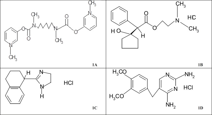 Structure of (1a) DTB, (b) CPHC, (1c) THHC and (1d) DVHC drugs