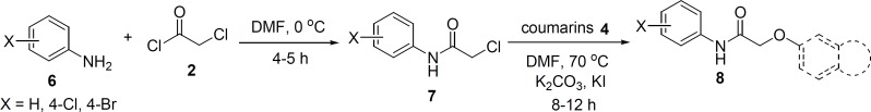 Synthesis of amide derivatives 8.