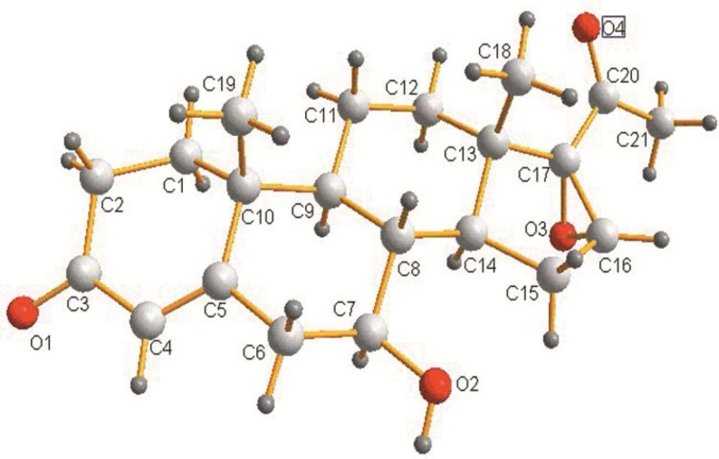 Crystal structure of 7β-hydroxy-16α, 17α-epoxyprogesterone (2)