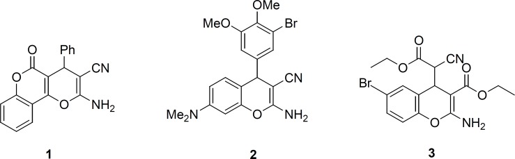 Structures of some 2-amino-4H-chromenes with diverse biological activities