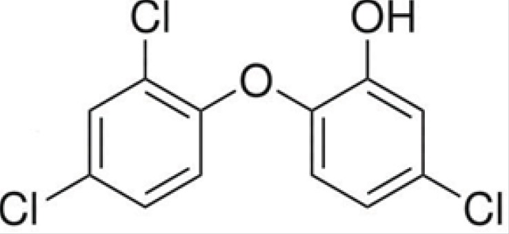 Chemical structure of Triclosan
