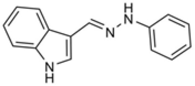 The antiplatelet indole-3-carboxaldehyde phenylhydrazone