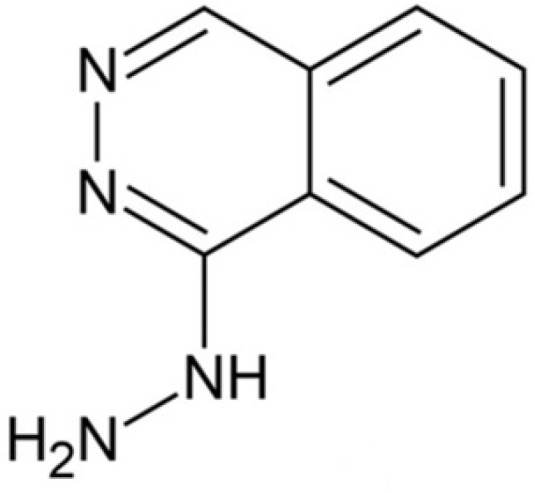 Chemical structure of hydralazine