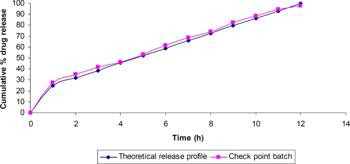 Theoretical and the check-point batch release profile