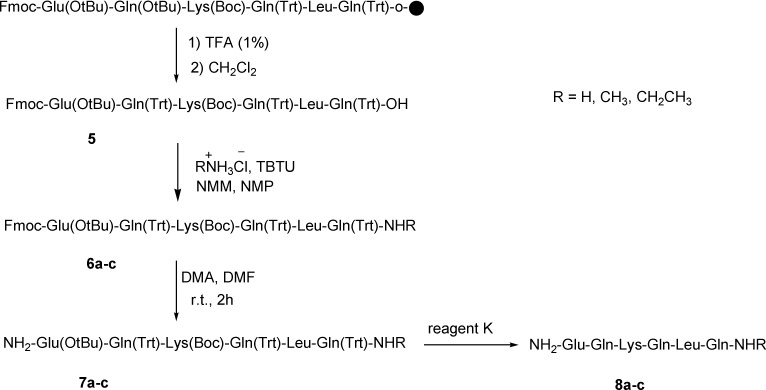 Total synthesis of amidated nocistatin C-terminus peptide