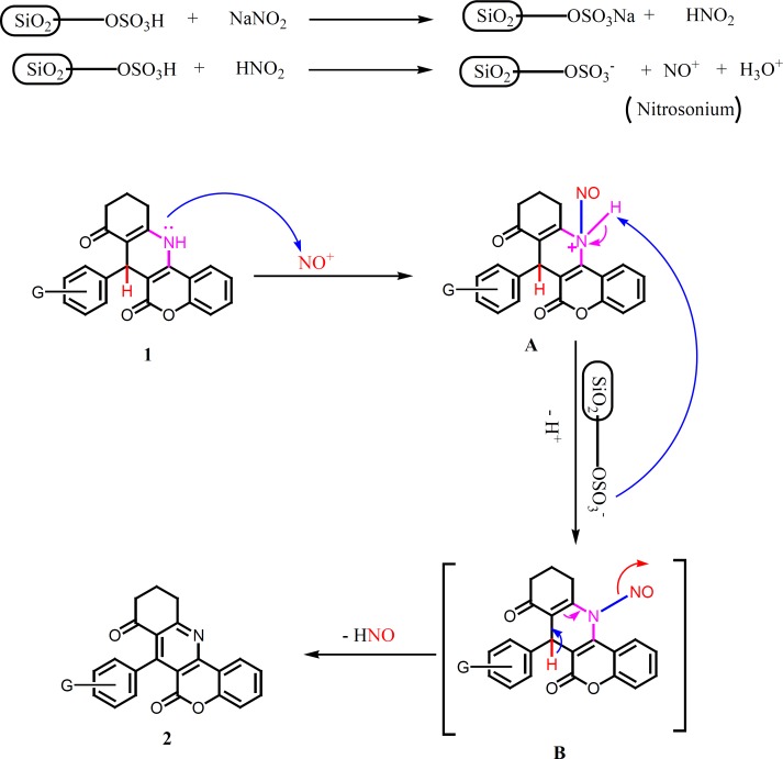 Probable Mechanism pathway for the aromatization of Chromeno [4, 3b]quinoline