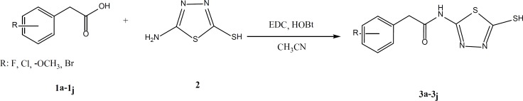 Synthetic procedure of compounds 3a-3j.