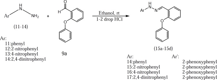 Synthesis of target compounds (hydrazine derivatives).