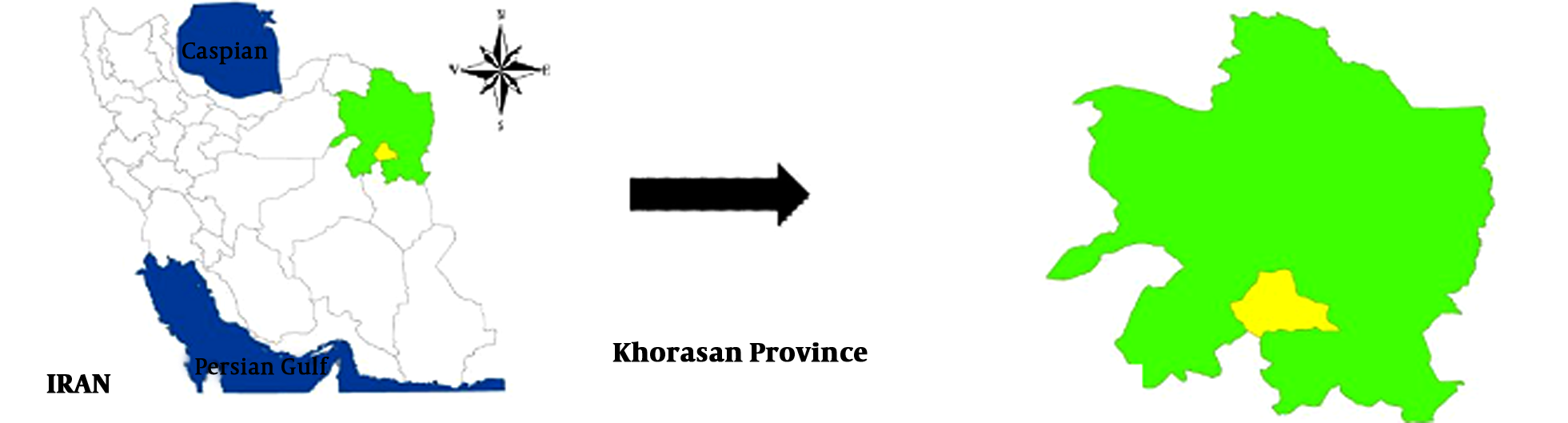 Geological location of Gonabad city in Iran and Khorasan Razavi province