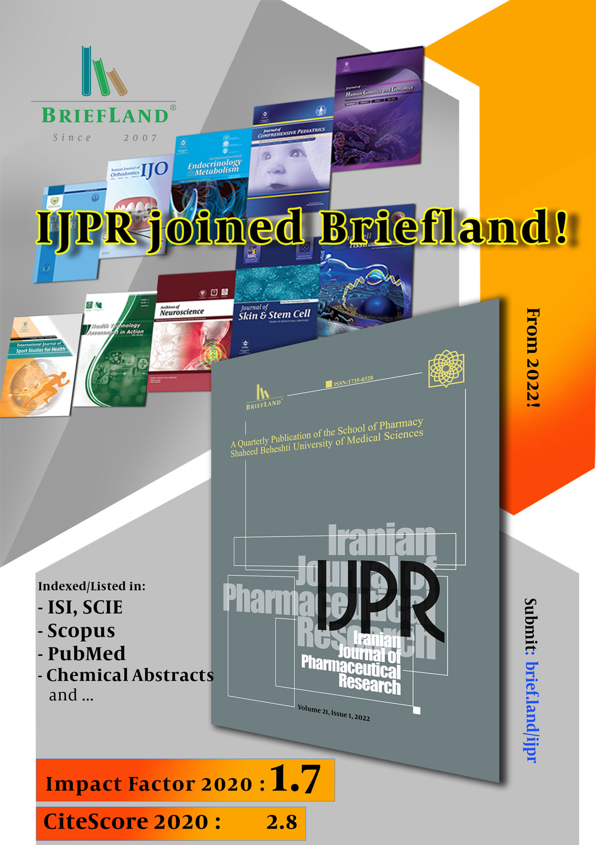 Announcement: "Brieflands is the new publisher of IJPR; beginning from 2022"