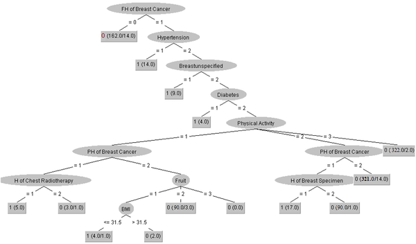 The pruned J-48 decision tree algorithm