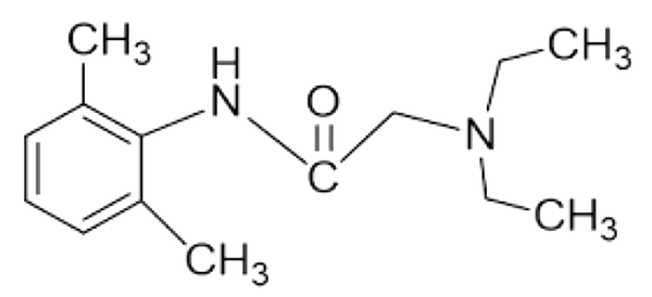 Structure of lidocaine