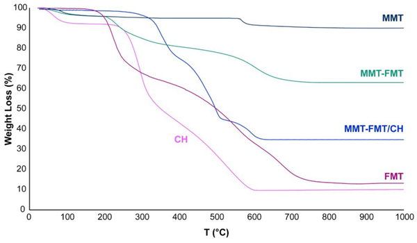 TGA curves of the samples